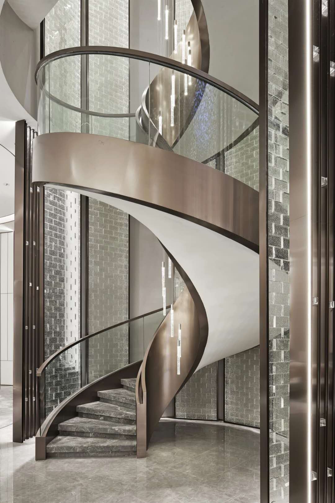 家裝高檔鈦金色不銹鋼樓梯扶手 家裝高檔鈦金色不銹鋼樓梯扶手