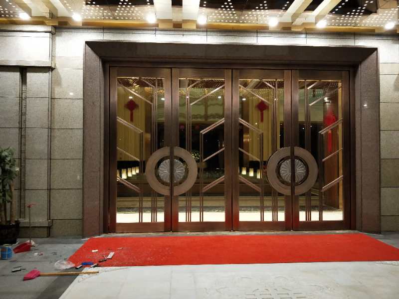 寫字樓紅古銅不銹鋼玻璃門 寫字樓紅古銅不銹鋼玻璃門